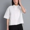 Ultiem katoen boxy-shirt met korte mouwen