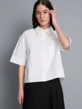 Ultiem katoen boxy-shirt met korte mouwen