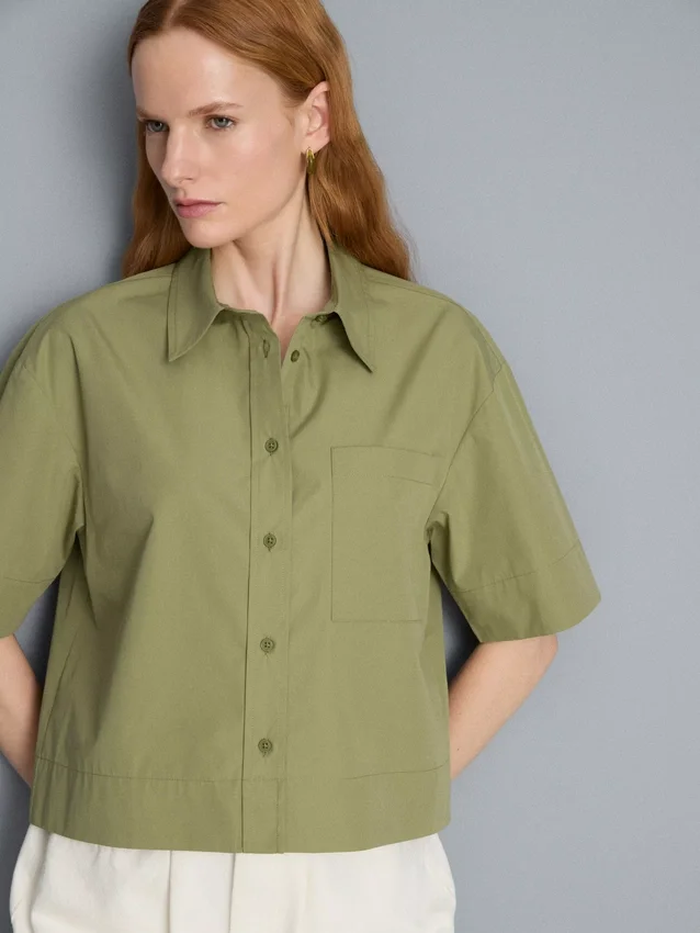Ultiem katoen boxy-shirt met korte mouwen