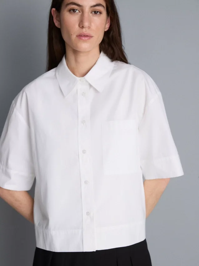 Ultiem katoen boxy-shirt met korte mouwen