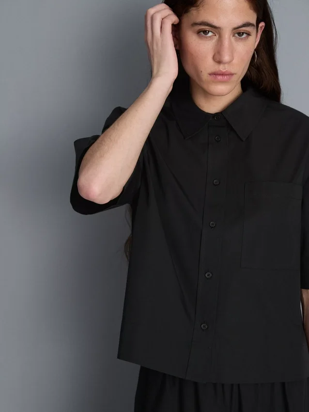 Ultiem katoen boxy-shirt met korte mouwen