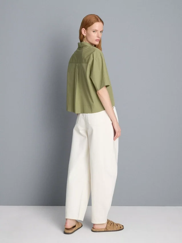 Ultiem katoen boxy-shirt met korte mouwen