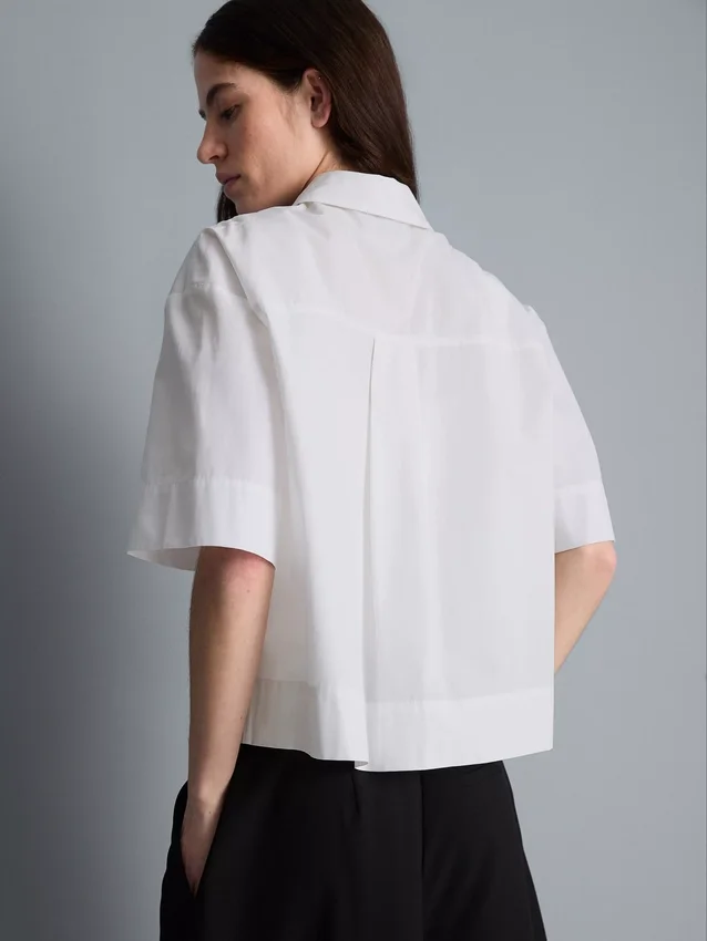 Ultiem katoen boxy-shirt met korte mouwen