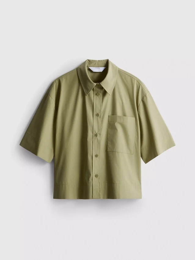 Ultiem katoen boxy-shirt met korte mouwen