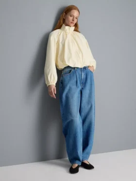 Ultieme katoenen denim Jeans met wijd uitlopende pijpen