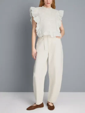 Ultieme katoenen denim Jeans met wijd uitlopende pijpen