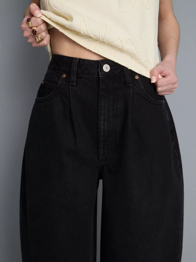 Ultieme katoenen denim Jeans met wijd uitlopende pijpen