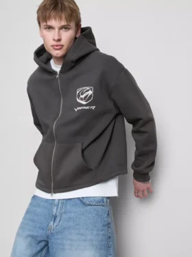 Viper hoodie met doorlopende rits