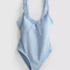 Zwempak met ruches in gingham-print