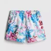 Zwemshort met bloemenprint en graffitidetails