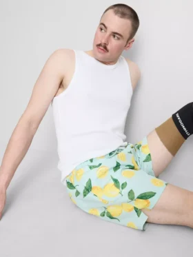 Zwemshort met citroenprint