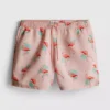 Zwemshort met flamingoprint en structuur