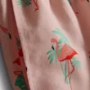 Zwemshort met flamingoprint en structuur