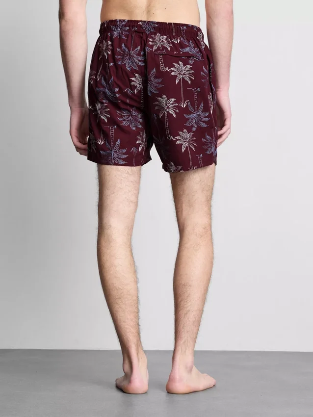 Zwemshort met geborduurde palmboom
