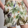 Zwemshort met jungleprint en structuur