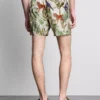 Zwemshort met jungleprint en structuur