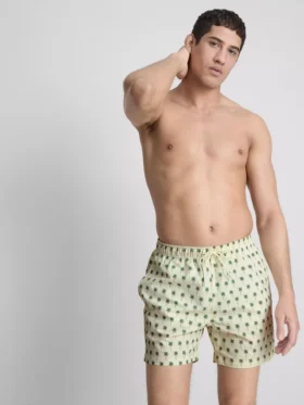 Zwemshort met palmboomprint en textuur