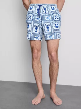 Zwemshort met textuur van mediterrane tegels