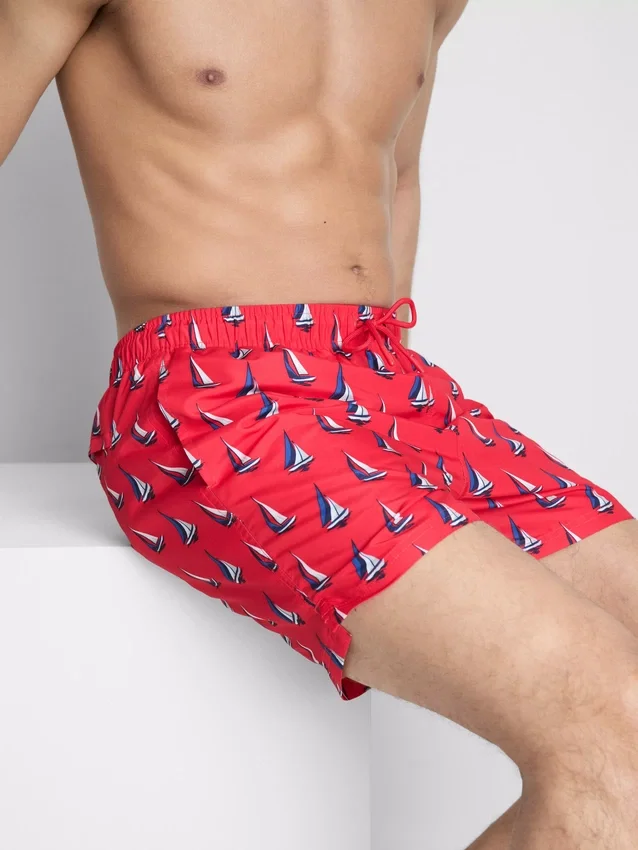 Zwemshort met zeilbootmotief