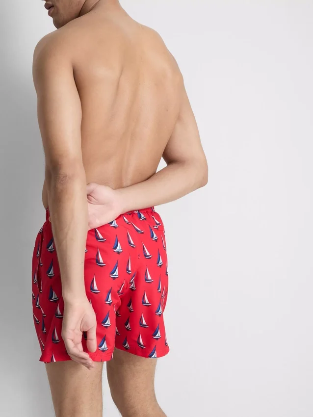 Zwemshort met zeilbootmotief